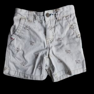 OshKosh B'gosh White Cotton Shorts with Embroidered Details 12 Months